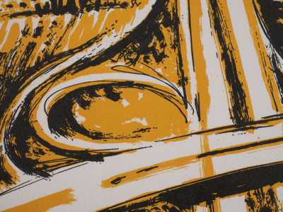 Maurice Elie SARTHOU : L'échangeur dans les champs de vigne, Lithographie originale signée