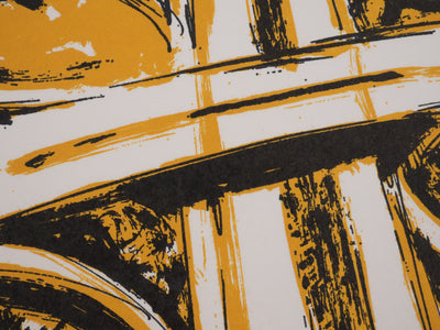 Maurice Elie SARTHOU : L'échangeur dans les champs de vigne, Lithographie originale signée