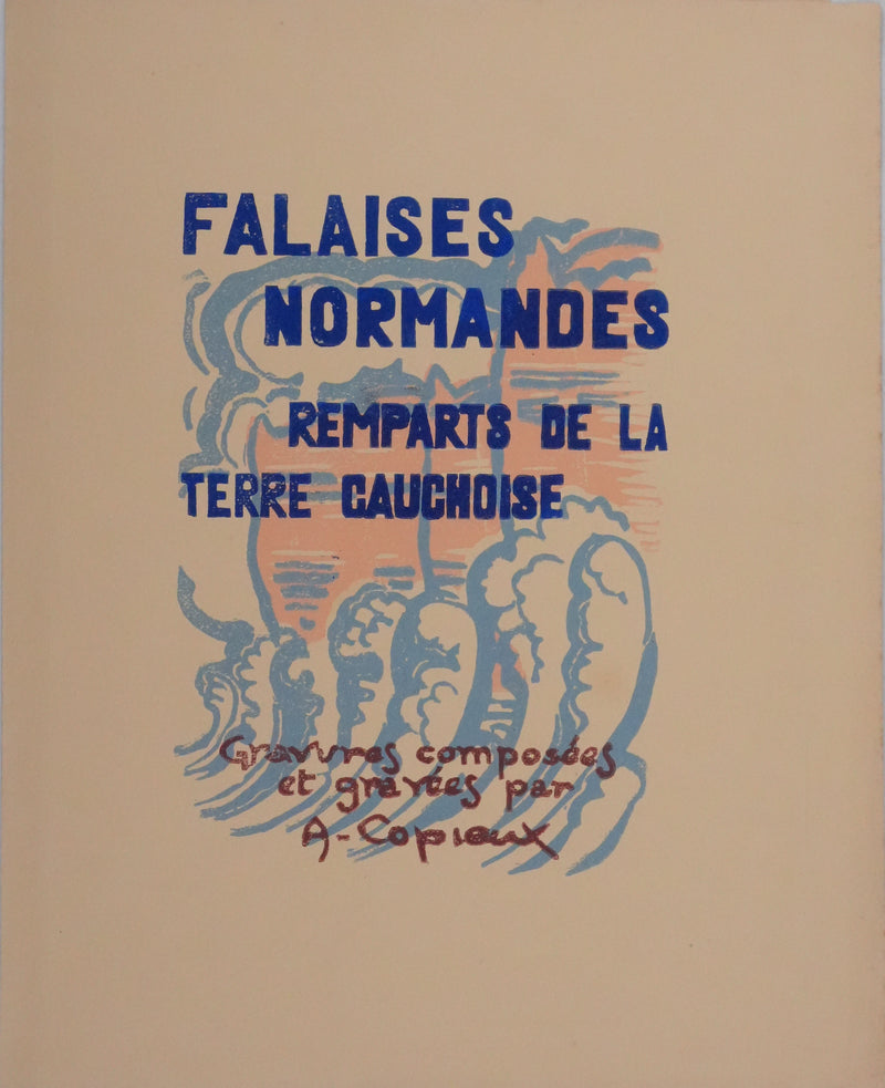Albert COPIEUX : Les falaises normandes, Lithographie originale