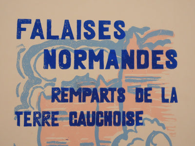 Albert COPIEUX : Les falaises normandes, Lithographie originale