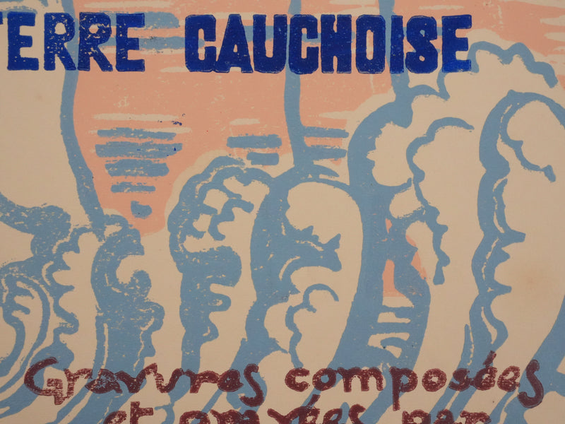 Albert COPIEUX : Les falaises normandes, Lithographie originale