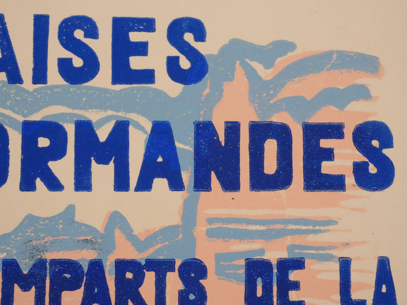 Albert COPIEUX : Les falaises normandes, Lithographie originale