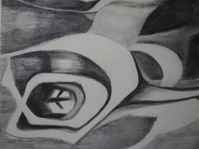 Bernard HERZOG : Composition en noir et blanc, Dessin original signé