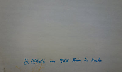 Bernard HERZOG : Composition en noir et blanc, Dessin original signé