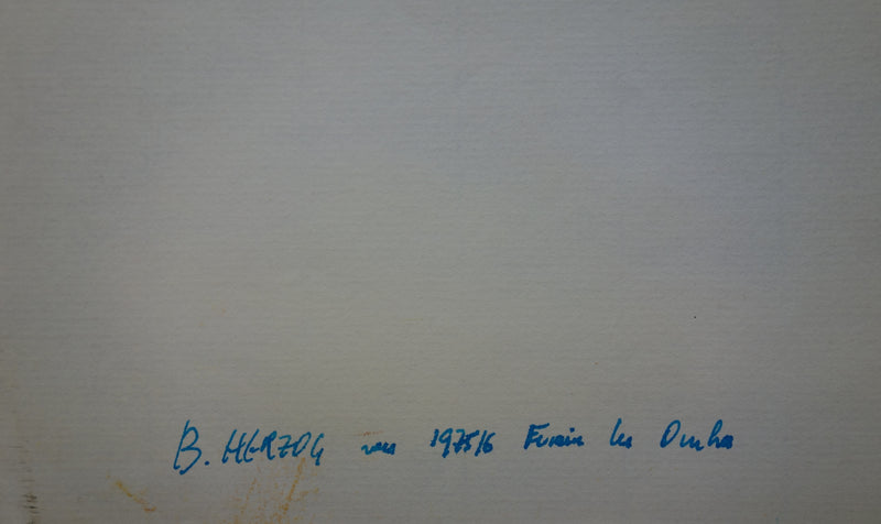 Bernard HERZOG : Composition en noir et blanc, Dessin original signé