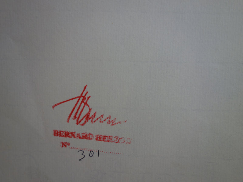 Bernard HERZOG : Composition en noir et blanc, Dessin original signé