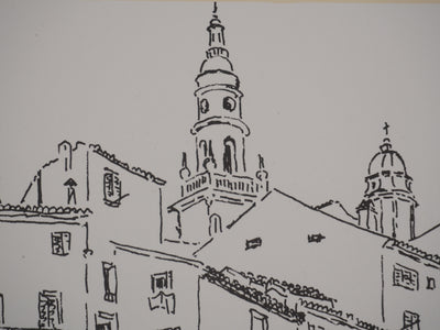 Georges BOINOT : Voyages, Menton, Lithographie originale signée