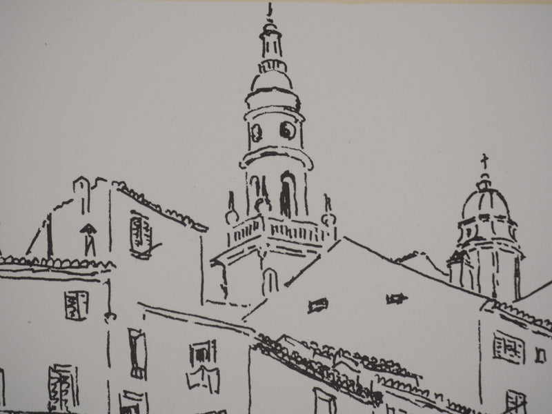 Georges BOINOT : Voyages, Menton, Lithographie originale signée