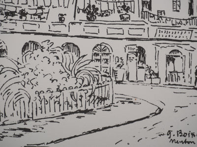 Georges BOINOT : Voyages, Menton, Lithographie originale signée