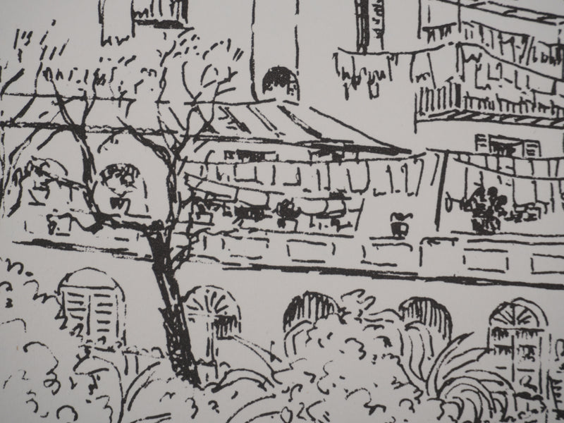Georges BOINOT : Voyages, Menton, Lithographie originale signée