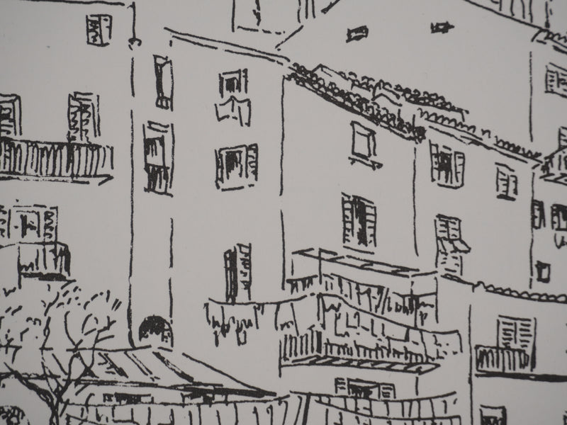 Georges BOINOT : Voyages, Menton, Lithographie originale signée