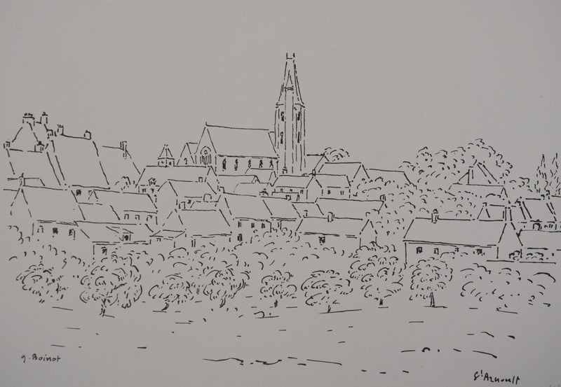 Georges BOINOT : Voyages, Saint Arnoult, Lithographie originale signée