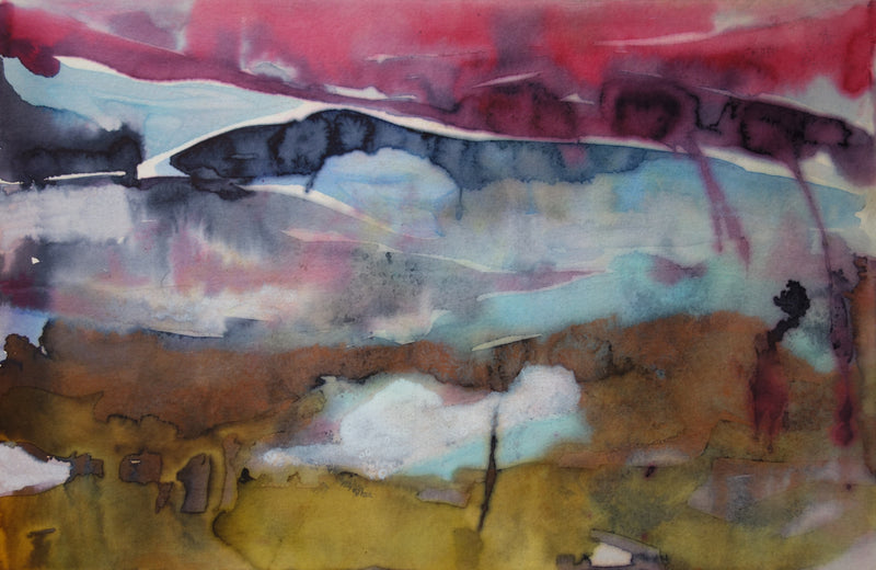Bernard HERZOG : Dans les nuages, Aquarelle originale signée