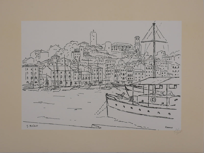 Georges BOINOT : Voyages, Cannes, Lithographie originale signée