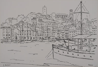 Georges BOINOT : Voyages, Cannes, Lithographie originale signée