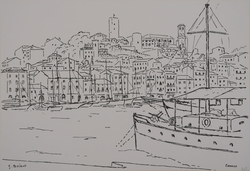 Georges BOINOT : Voyages, Cannes, Lithographie originale signée