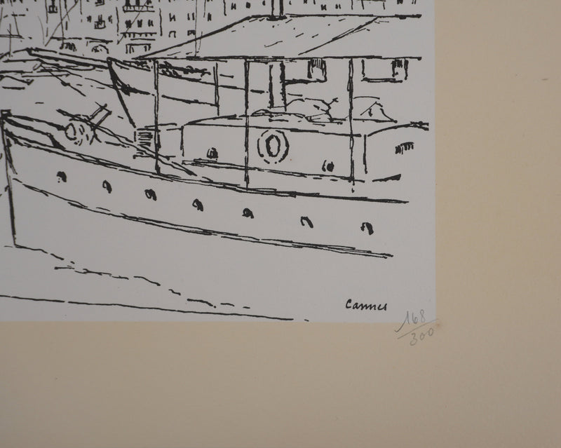 Georges BOINOT : Voyages, Cannes, Lithographie originale signée