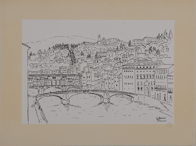 Georges BOINOT : Voyages, Florence, Lithographie originale signée