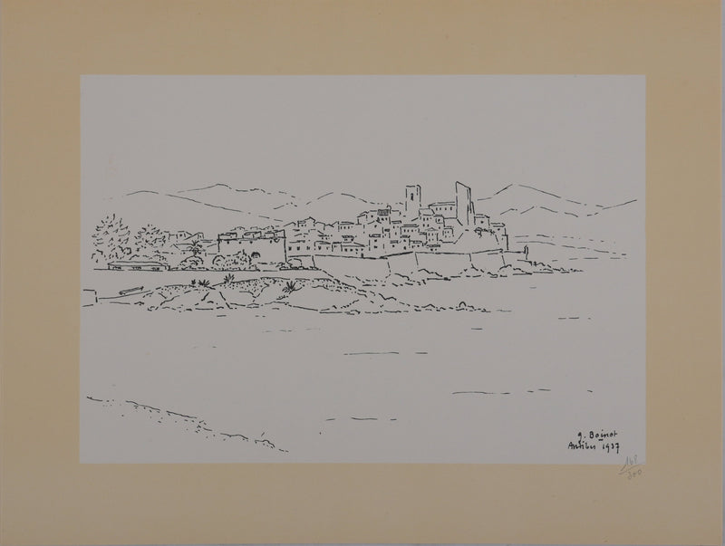 Georges BOINOT : Voyages, Antibes, Lithographie originale signée