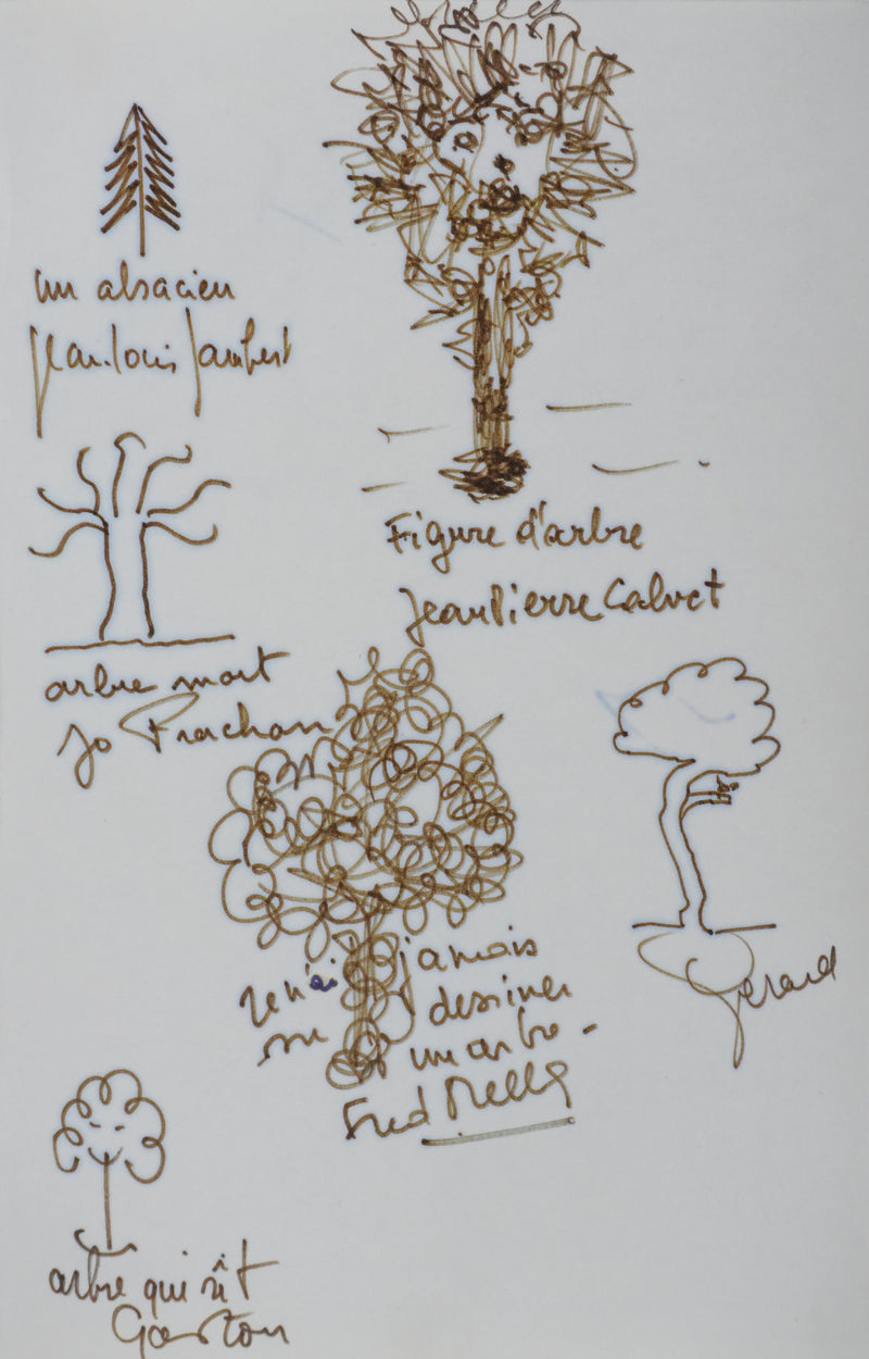 Les Compagnons (de la Chanson) : Le grand arbre, Autographe et dessin original signé