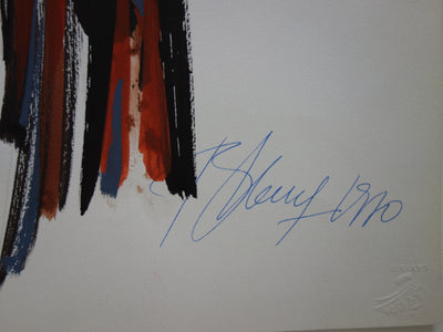 Bernard HERZOG : Composition rouge, Dessin original signé