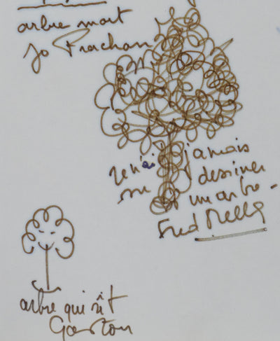 Les Compagnons (de la Chanson) : Le grand arbre, Autographe et dessin original signé