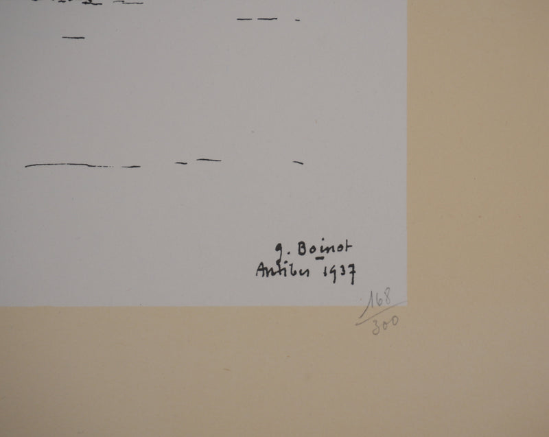 Georges BOINOT : Voyages, Antibes, Lithographie originale signée