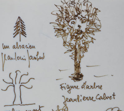 Les Compagnons (de la Chanson) : Le grand arbre, Autographe et dessin original signé