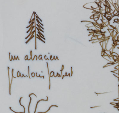 Les Compagnons (de la Chanson) : Le grand arbre, Autographe et dessin original signé