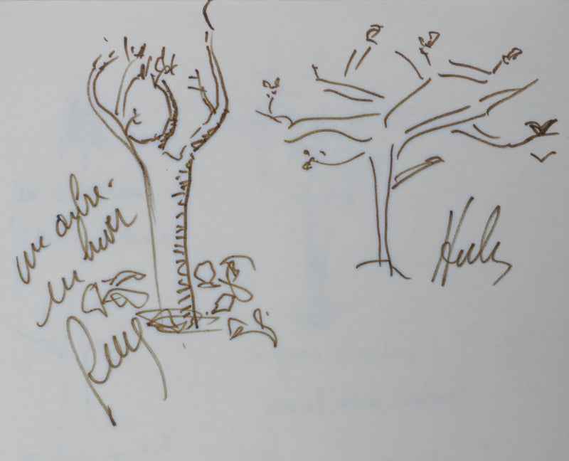 Les Compagnons (de la Chanson) : Le grand arbre, Autographe et dessin original signé