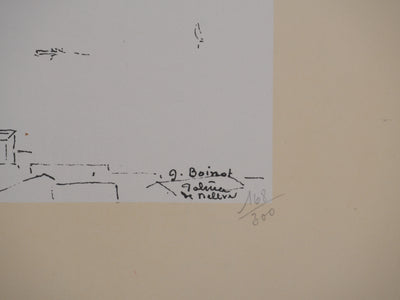 Georges BOINOT : Voyages, Port en Mediterranée, Lithographie originale signée