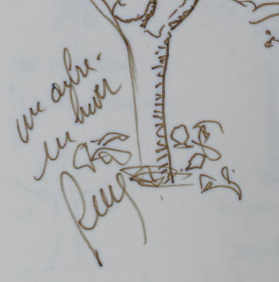 Les Compagnons (de la Chanson) : Le grand arbre, Autographe et dessin original signé