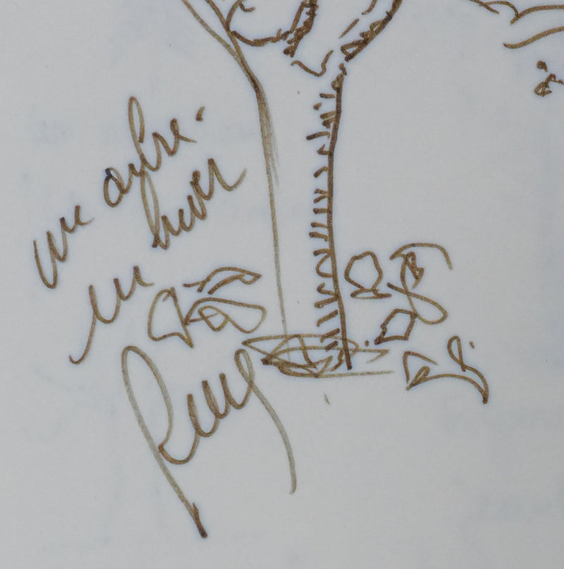 Les Compagnons (de la Chanson) : Le grand arbre, Autographe et dessin original signé
