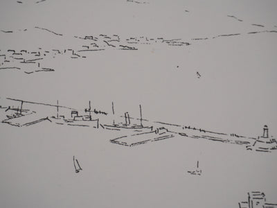 Georges BOINOT : Voyages, Port en Mediterranée, Lithographie originale signée
