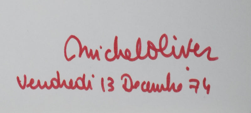 Michel OLIVIER : Le pommier coloré, Autographe et dessin original signé