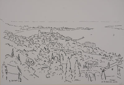 Georges BOINOT : Voyages, Vue sur Cannes, Lithographie originale signée
