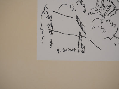 Georges BOINOT : Voyages, Vue sur Cannes, Lithographie originale signée