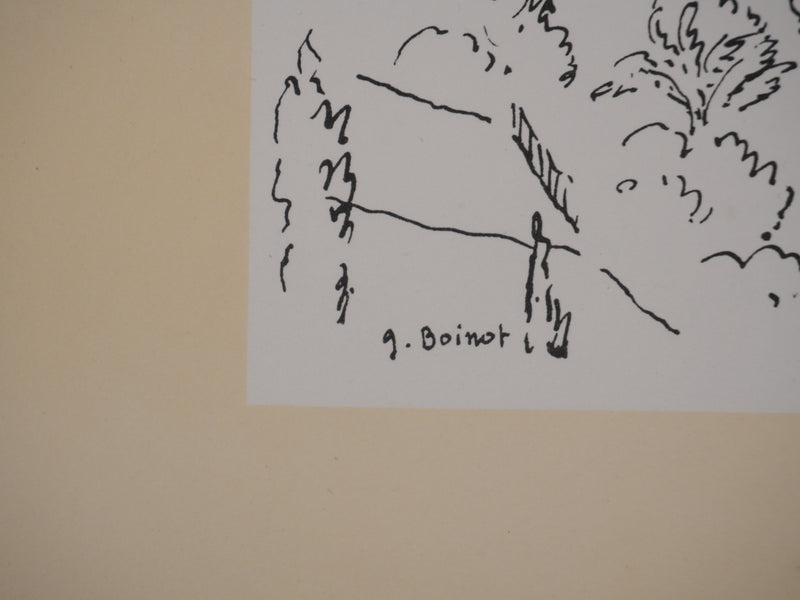 Georges BOINOT : Voyages, Vue sur Cannes, Lithographie originale signée