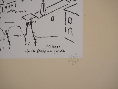 Georges BOINOT : Voyages, Vue sur Cannes, Lithographie originale signée