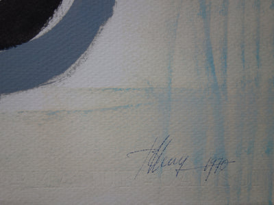 Bernard HERZOG : Composition orange, Dessin original signé