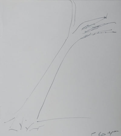 LECLERC DE HAUTELOCQUE : L'arbre penché, Autographe et dessin original signé