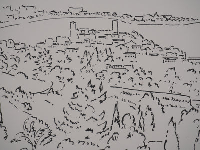 Georges BOINOT : Voyages, Vue sur Cannes, Lithographie originale signée