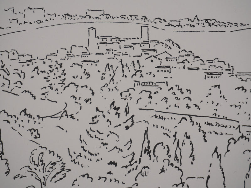 Georges BOINOT : Voyages, Vue sur Cannes, Lithographie originale signée