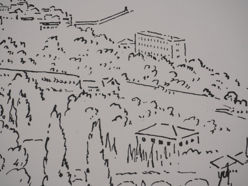 Georges BOINOT : Voyages, Vue sur Cannes, Lithographie originale signée