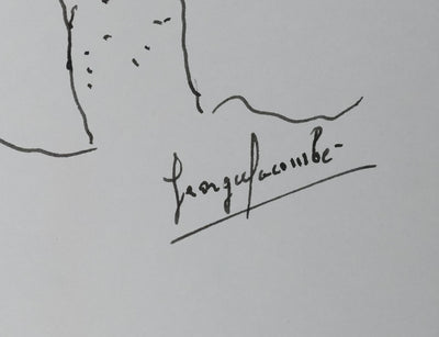 Georges LACOMBE : L'arbre horrifique, Autographe et dessin original signé