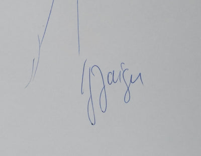 Yves JAIGU : L'arbre en bleu, Autographe et dessin original signé