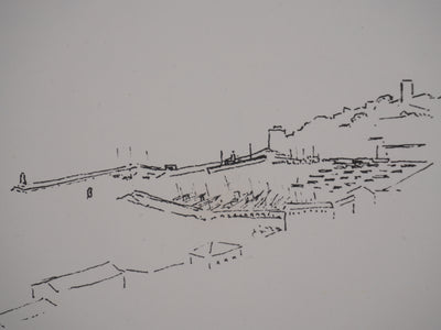 Georges BOINOT : Voyages, Au pied des montagnes, Lithographie originale signée