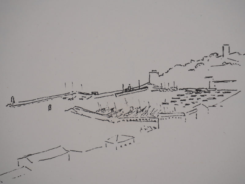 Georges BOINOT : Voyages, Au pied des montagnes, Lithographie originale signée