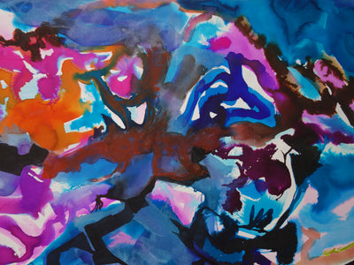 Bernard HERZOG : Ondes magnétiques, Aquarelle originale signée