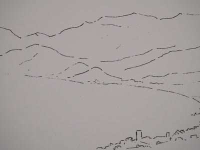 Georges BOINOT : Voyages, Au pied des montagnes, Lithographie originale signée